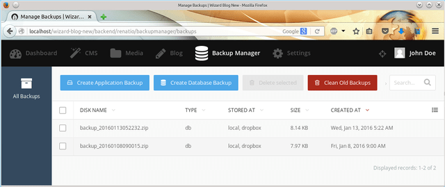 The backup manager