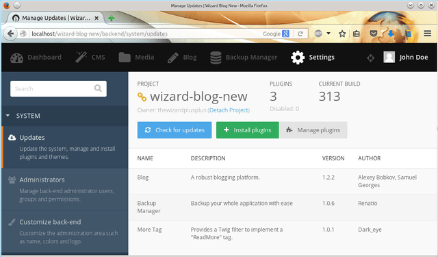 The plugin manager