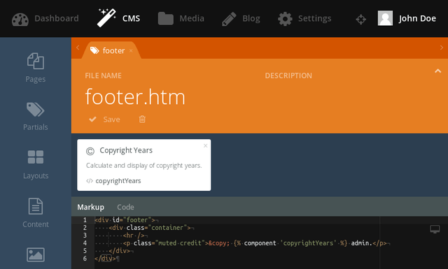 Footer markup