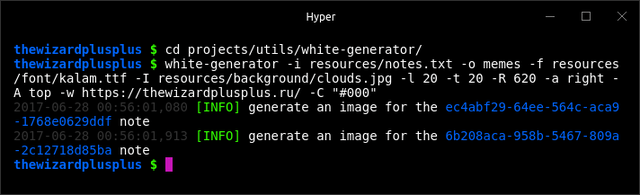 Generation of images
